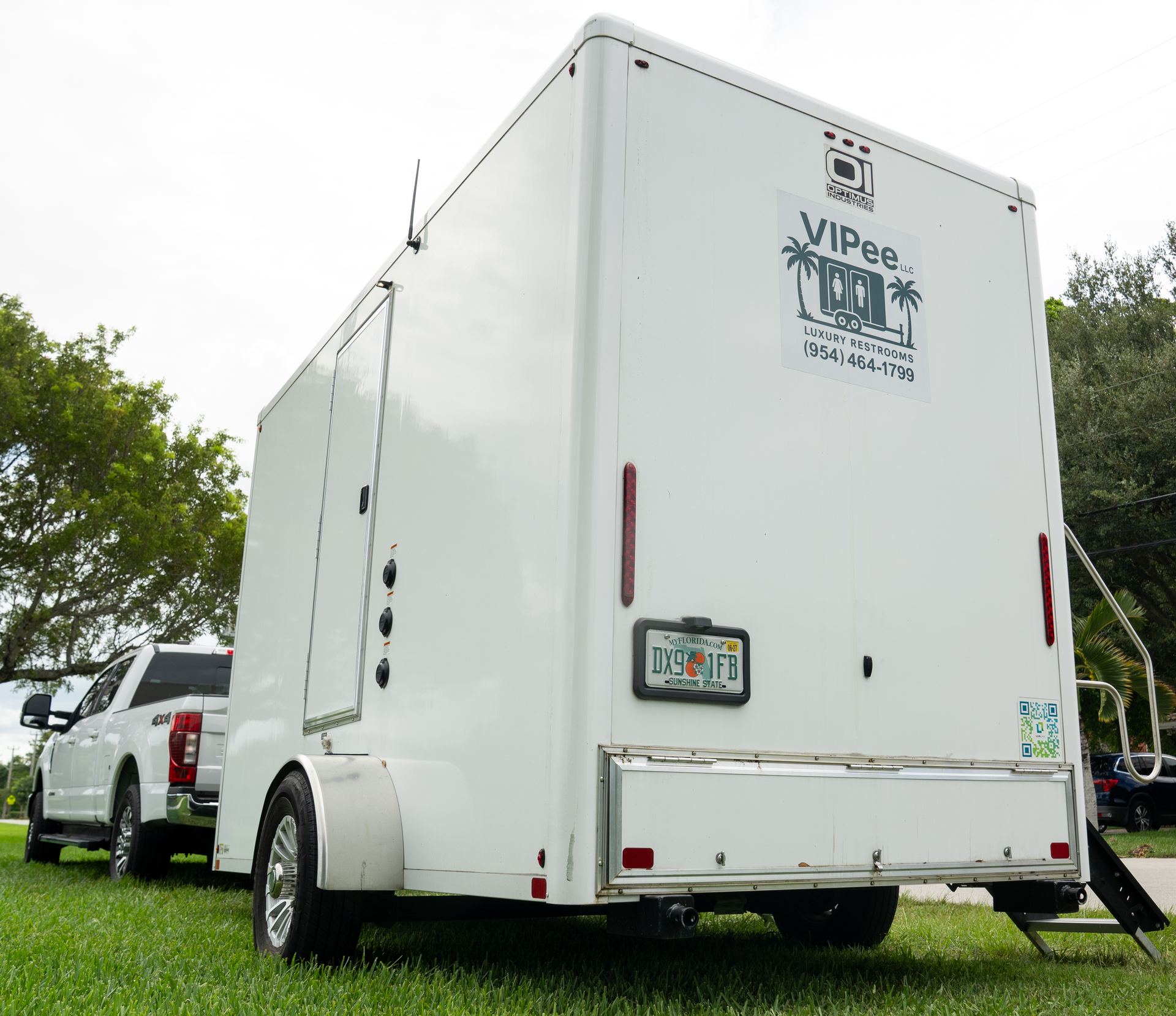 Overall interior view of the VIPee luxury restroom trailer