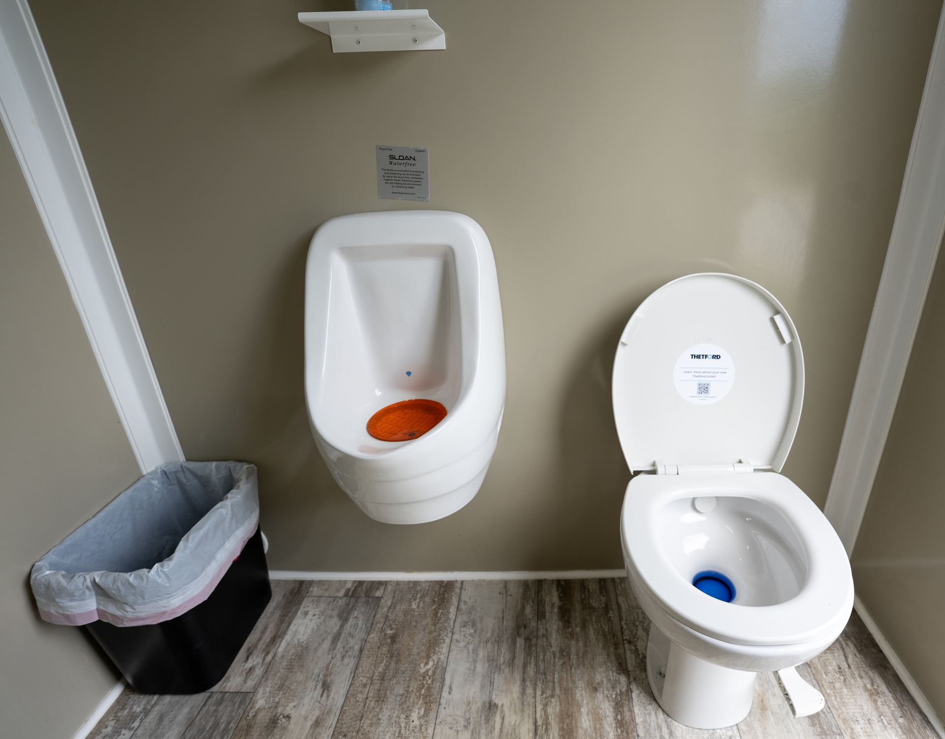 Sink and vanity area inside the VIPee restroom trailer