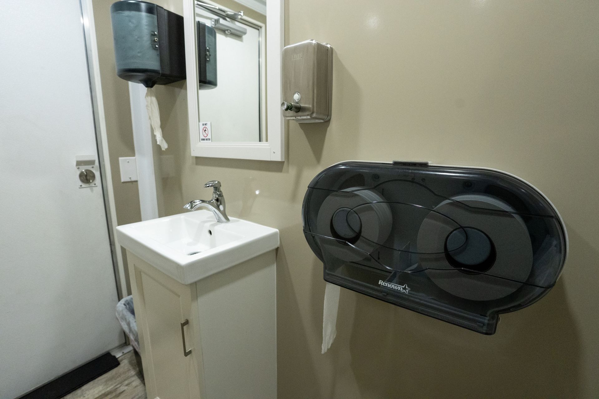 VIPee restroom trailer sink and vanity area